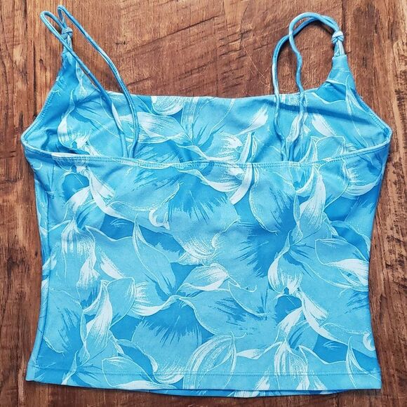 Nike Dri-Fit NWT Women Yoga Crop Top Floral Blue Size S - Picture 4 of 8